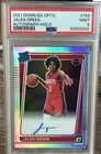 2021 Panini Donruss Optic Auto Holo On Card - JALEN GREEN - Rookie Rc Suns PSA 9