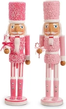 Raz Imports Pink Nutcracker Wood 15.5" Christmas Decor Set of 2