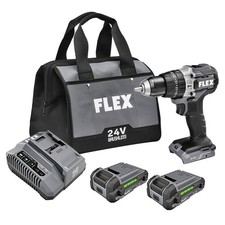 FLEX 24V 1/2" 750 In-Lbs 2-Speed Hammer Drill + 2x 2.5Ah Batteries FX1251-2A
