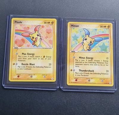Minun 67/101 & Plusle 69/101 Connected Art Hidden Legends 2004 Pokemon TCG