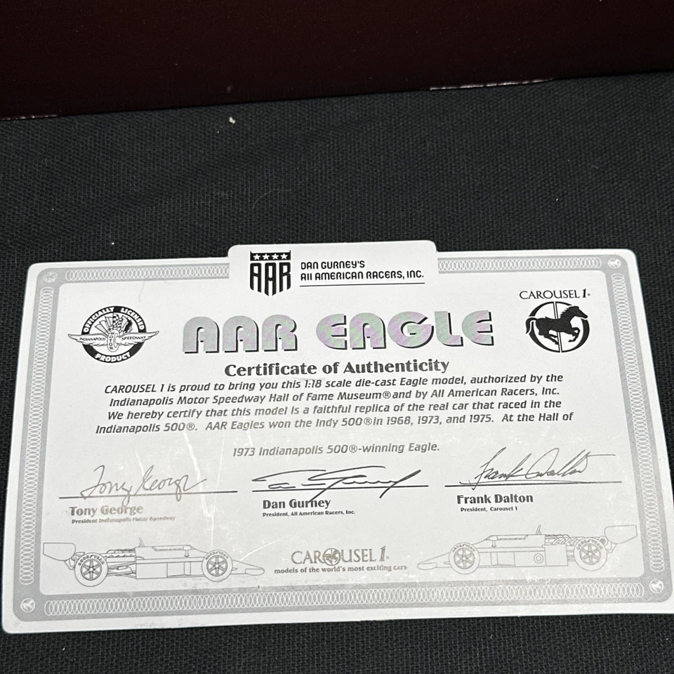 AAR EAGLE #48 GANADOR INDIANAPOLIS 500 1975 1/18 CARRUSEL 1 4701 DIECAST Foto 2 de 4