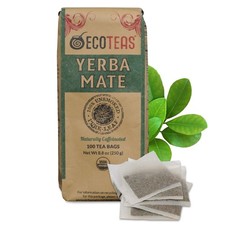 ECOTEAS Premium Organic Yerba Mate Tea Bags   Natural 100 Count Pack of 1 