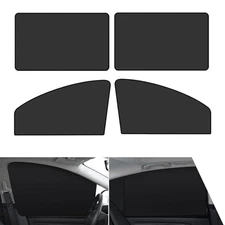  Car Side Window Sun Shade, Sun and Heat Blocking Privacy 4 PCS Black