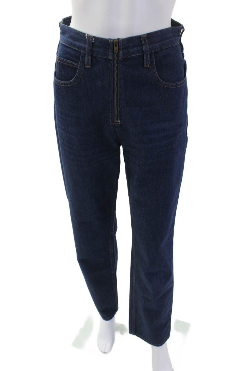 Frame Womens Dark Wash Zip Fly High Rise Straight Leg Jeans Blue Size 25Free Shipping in US $100+ Orders | $6.95 Orders Below