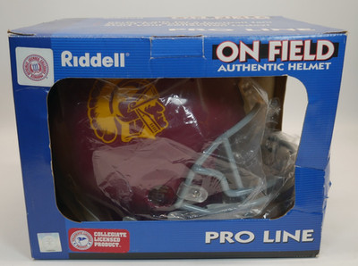 USC TROJANS RIDDELL PROLINE AUTHENTIC FULL SIZE HELMET GRAY FACE MASK RARE NIB