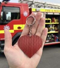 Eco-Friendly Heart Keychain – Handmade from Upcycled Fire Hose – Charity