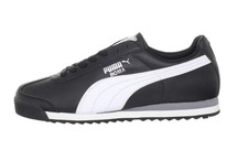 Zapatilla deportiva informal Puma Roma Basic 353572-11 negra-blanca-puma plateada para hombre
