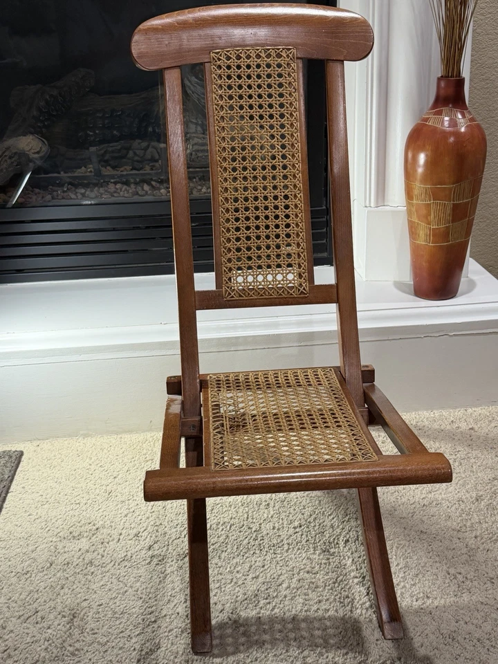 Silla basculante plegable de madera curvada Akita Mokko Mid Century Isamu Kenmochi rara Foto 3 de 4