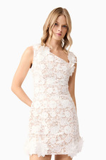 Mini Vestido Elliatt Margot Shift Talla XS S M L XL Blanco 3D Floral Novia Boda