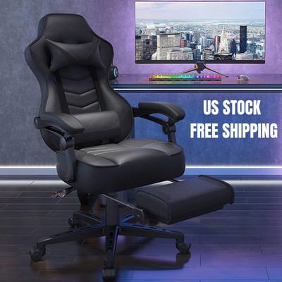 ELECWISH Ergonomic Gaming Chair with Footrest Lumbar Support Recliner Office