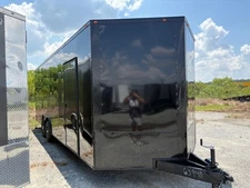 New 8.5x24 Black Blackout Car Hauler Race Trailer