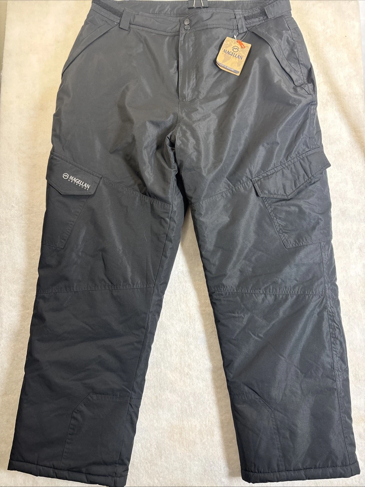 Magellan Outdoors Pants Mens Sz XL Black Softshell Ski Snow Fleece Lined NWT