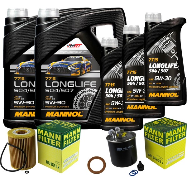 Inspektionspaket 13L Mannol Longlife 5W-30 FüR Mercedes W639 CDI 3.0 122 R 320-image
