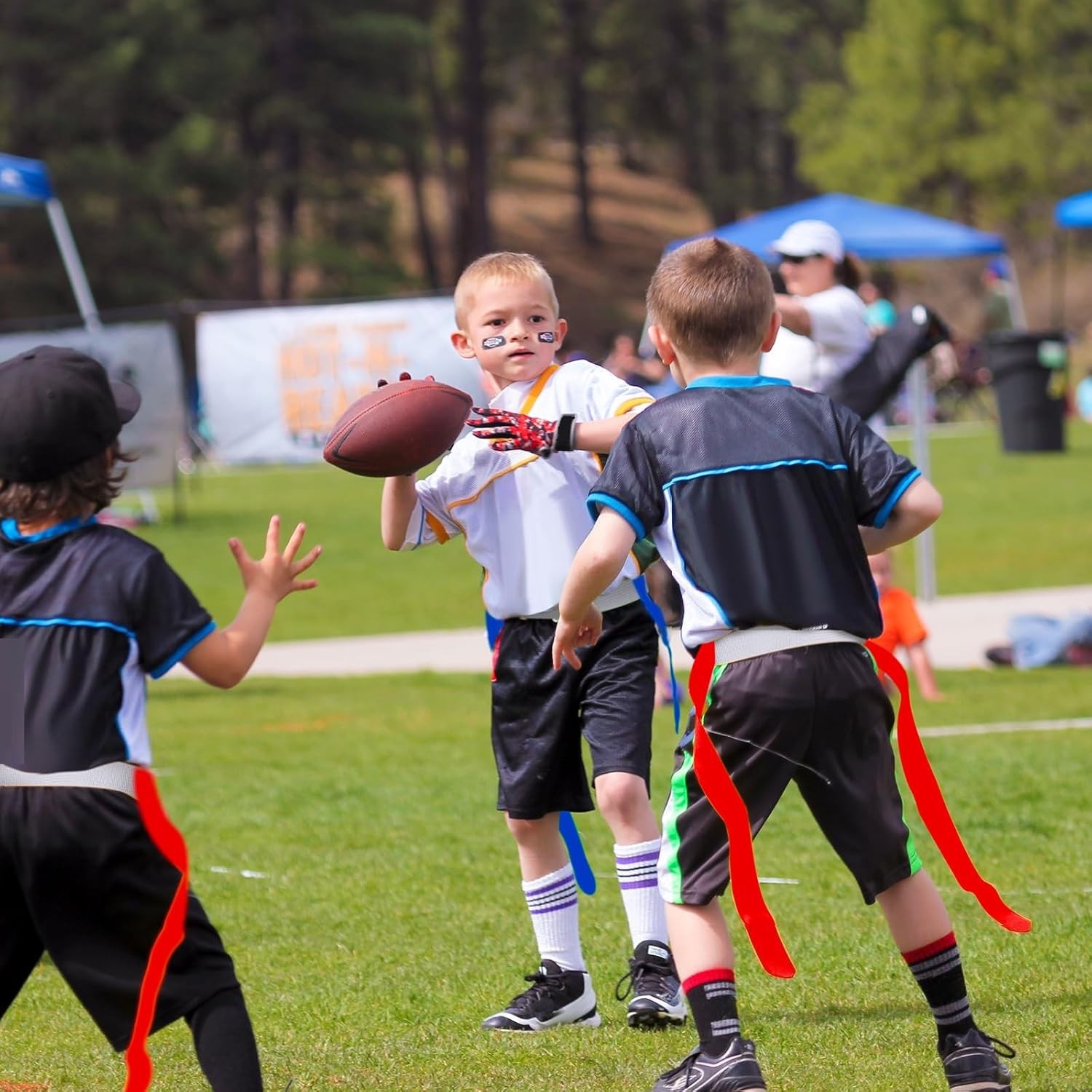 Sintege 14 Player Flag Football Belt Set, Adjustable and Red 