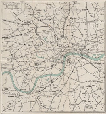 CENTRAL LONDON EISENBAHN & STRASSENKARTE. Erdröhre. WARD LOCK 1932 alt