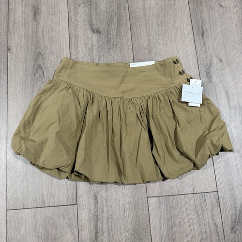 NWT American Eagle Womens Size 4 Cotton Blend Side Button Bubble Skort Stretch