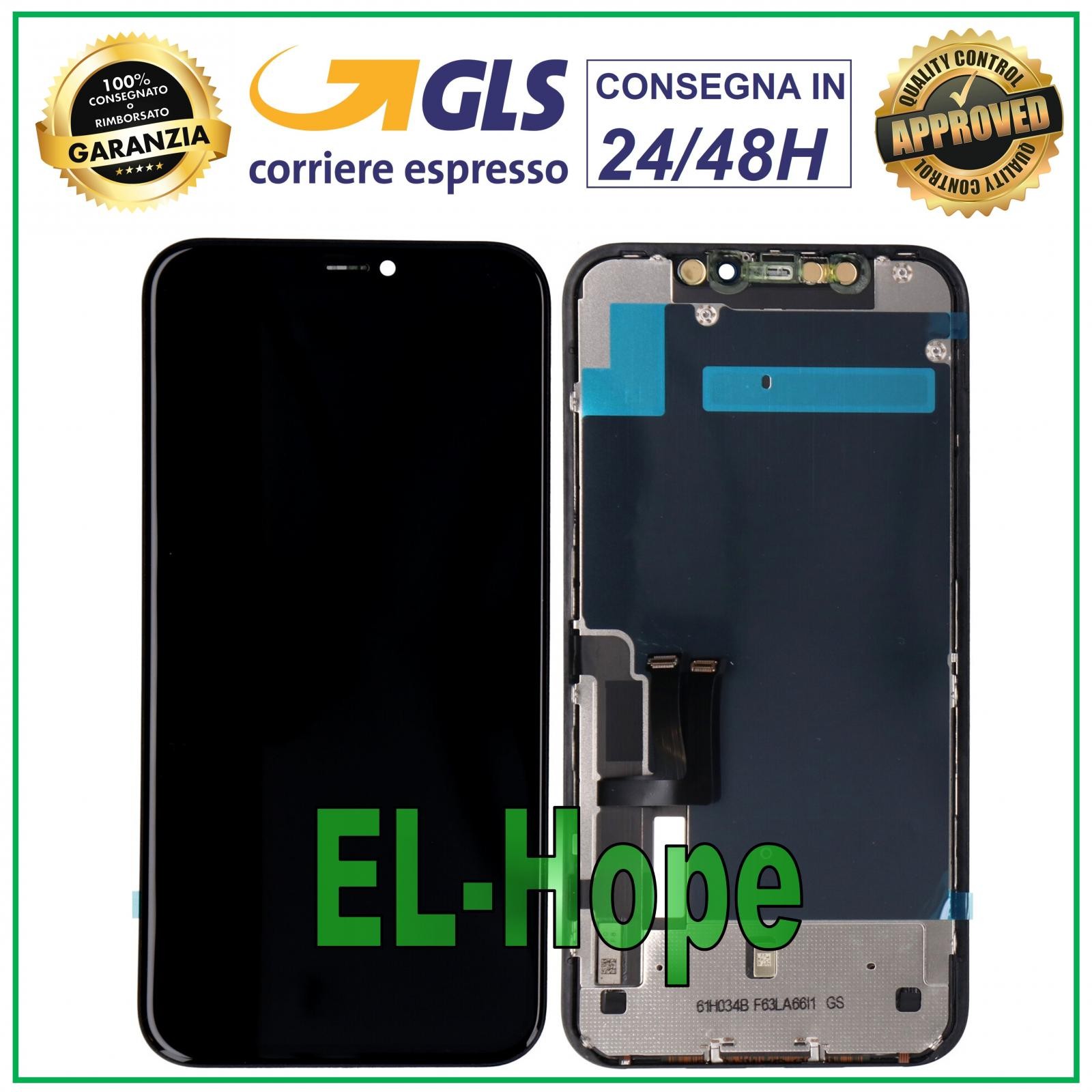 DISPLAY LCD INCELL PARI ORIGINALE PER APPLE IPHONE 11 TOUCH SCREEN SCHERMO VETRO