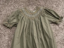 Petit Ami Smocked Green Bishop Dress Size 5