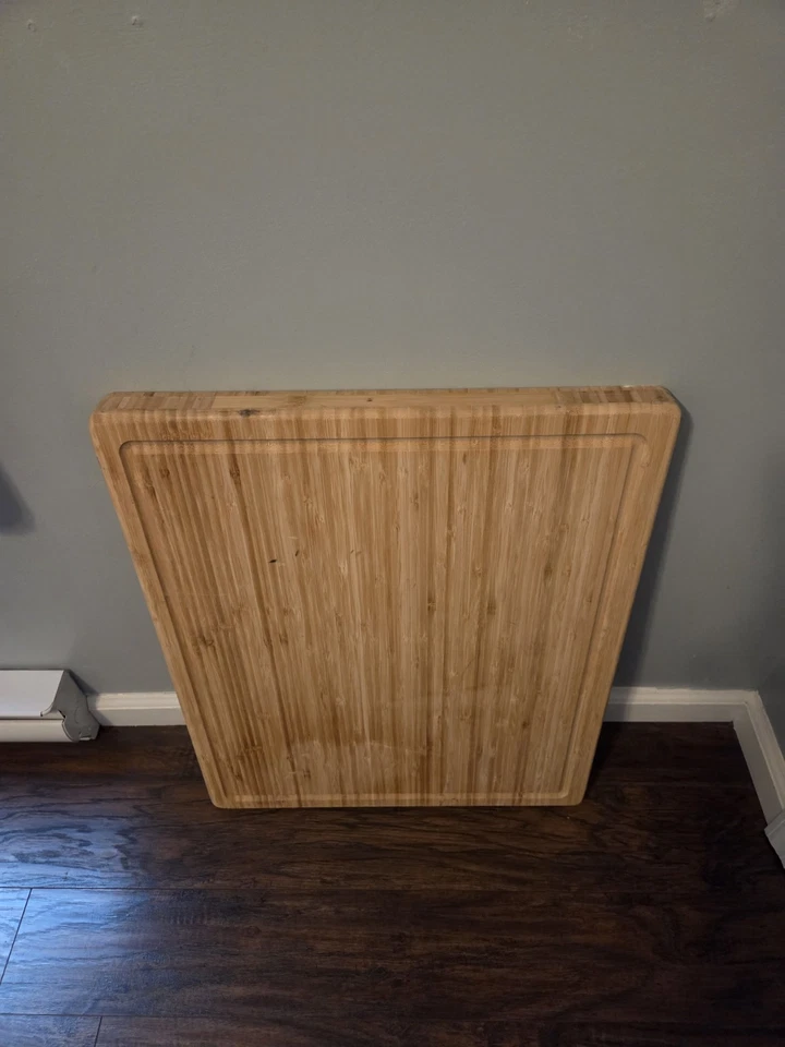 Extra Large Bamboo Kitchen Cutting Board Wood Chopping Board Butcher Block 18x12 - Image 2 of 4