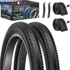 26 Inch Mountain Bike Tire Inner Tube 2 Pack Durable Grip Portable Levers New
