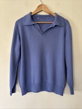 Blue/Lilac Cashmere Jumper Approx Size UK 12-14 Repaired 