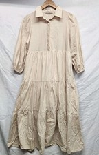 Pomander Place by Tuckernuck Sandstone Mabel Maxi Dress sz S Tier Long Sleeve
