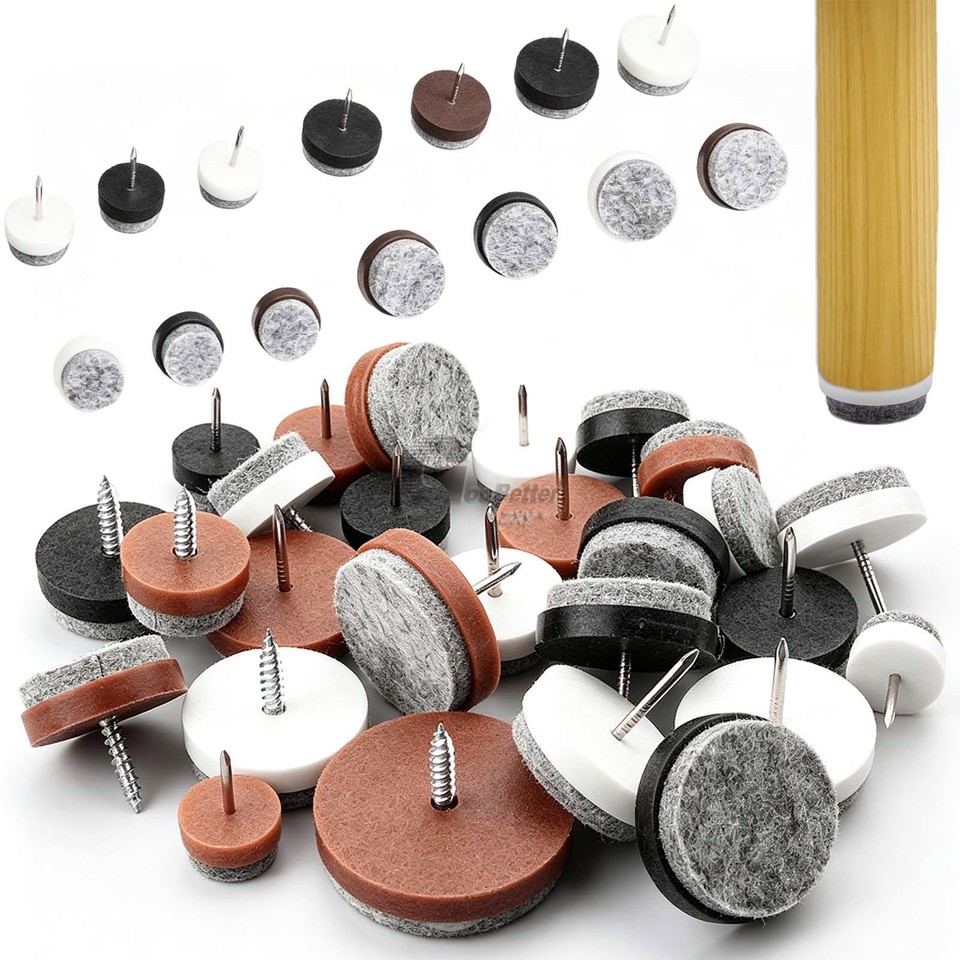 Almohadillas de fieltro atornilladas protectores de suelo para patas de silla Ø 15 mm-38 mm almohadillas para pies de muebles