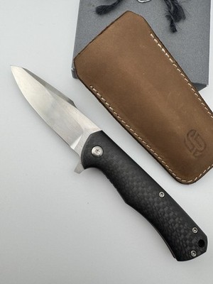 Original Jared Oeser Custom Nebo Flipper Pocket Knife Carbon Fiber & Titanium