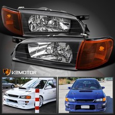 Fits 1995-2001 Subaru Impreza Wrx Black Headlightssignal Corner Lamps 4pc