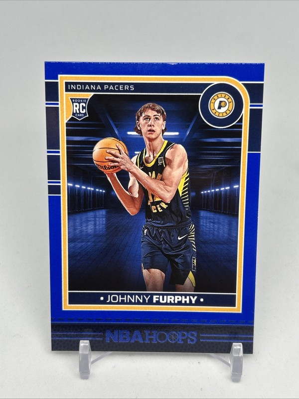 2024-25 Panini NBA Hoops Johnny Furphy Blue Rookie RC #265 Indiana Pacers