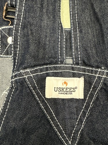 USKEES Manchester Organic Denim Overalls Carpenter Workwear Farmer Size 34 - Picture 20 of 24