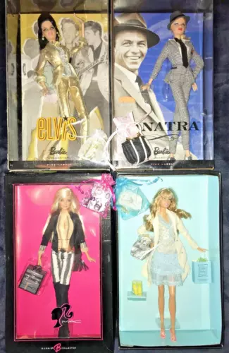 BARBIE GOLD Label  MAC & C ROWLEY & Pink Label SINATRA ELVIS & SAC Offert MATTEL