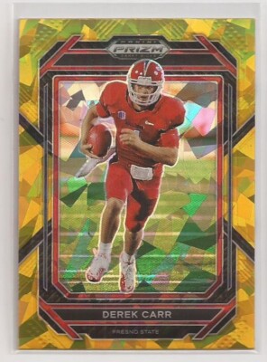 2023 Panini Prizm Draft Picks #29 Derek Carr Prizms Gold Cracked Ice