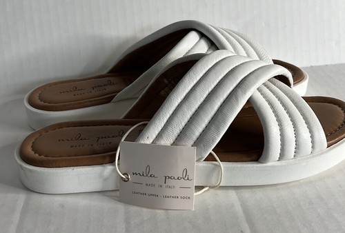 mila paoli white sandals
