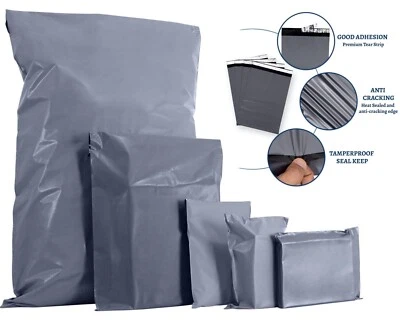 RV PACKAGING Graue Versandsäcke Starkes Paket Porto Kunststoffpost Poly Mailer Selbstversiegelnd - alles