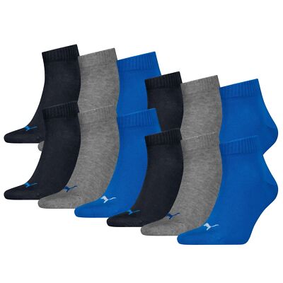 Puma Unisex Quarter Socken kurz Baumwolle 6 9 12 15 18 Paar für Damen und Herren