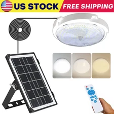 Solar Power Ceiling Pendant Light Remote Control Outdoor /Indoor Lamp Waterproof