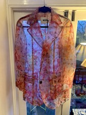 Msgm Jacket Pink Red Floral See-through Just Fabulous Blazer Jacket Uk 12-14