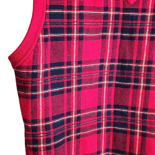 Roundtree Yorke sweaters vest plaid wool blend Academia preppy L - Picture 3 of 4