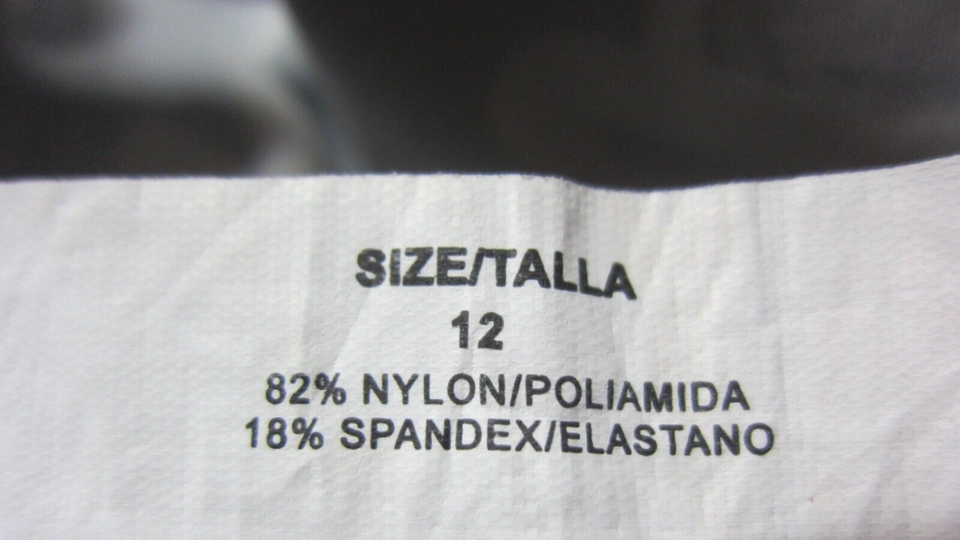 Jamaica Bay Tankini Swimsuit Top Womens 12 Black White Swimwear Leaf