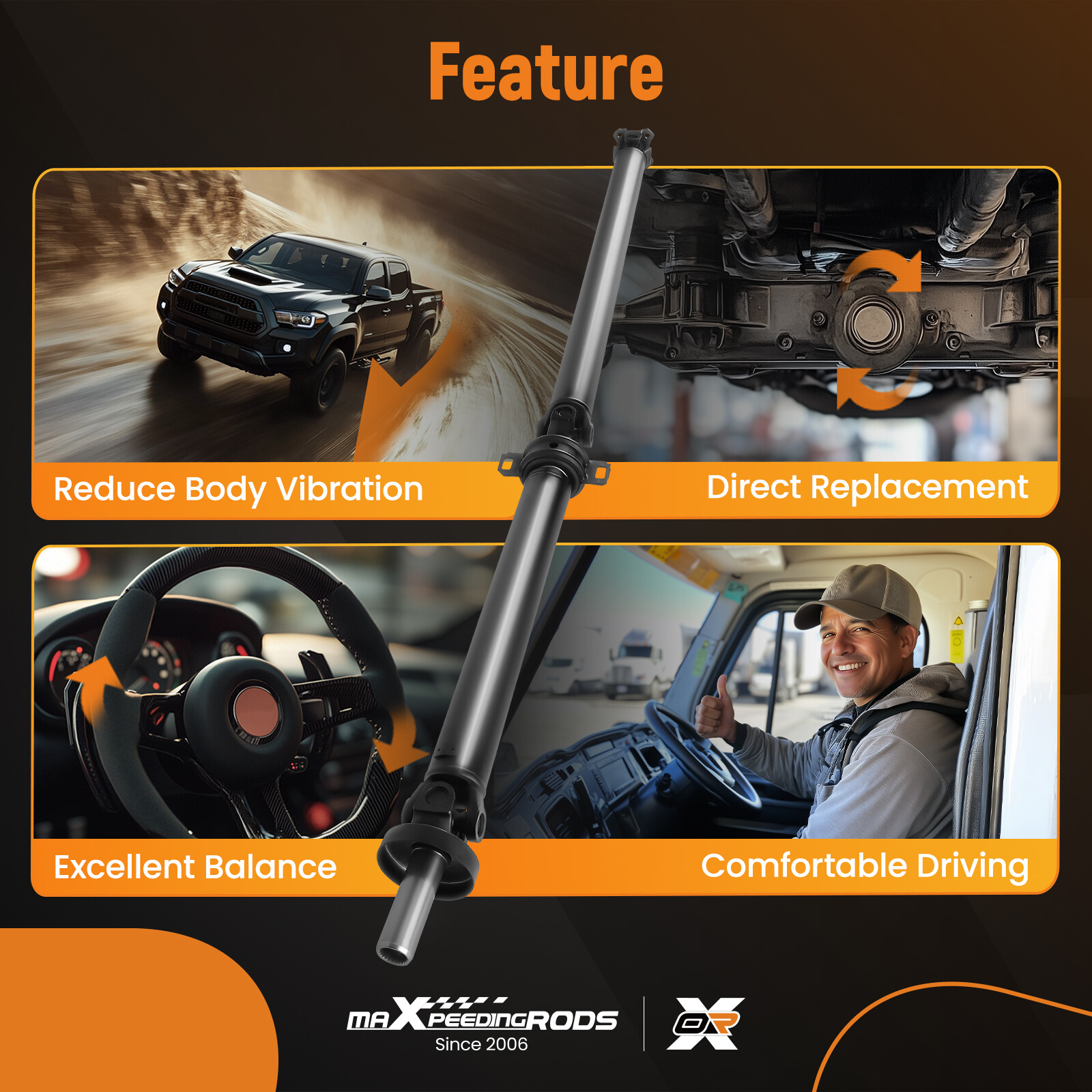 Rear Drive Shaft Assembly For Toyota Tacoma 4.0L Pre Runner Pickup RWD 2005-2015