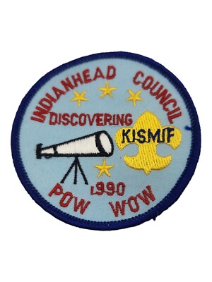 1990 Pow Wow Discovering Kismif Indianhead Council WI Round Boy Scouts BSA Patch