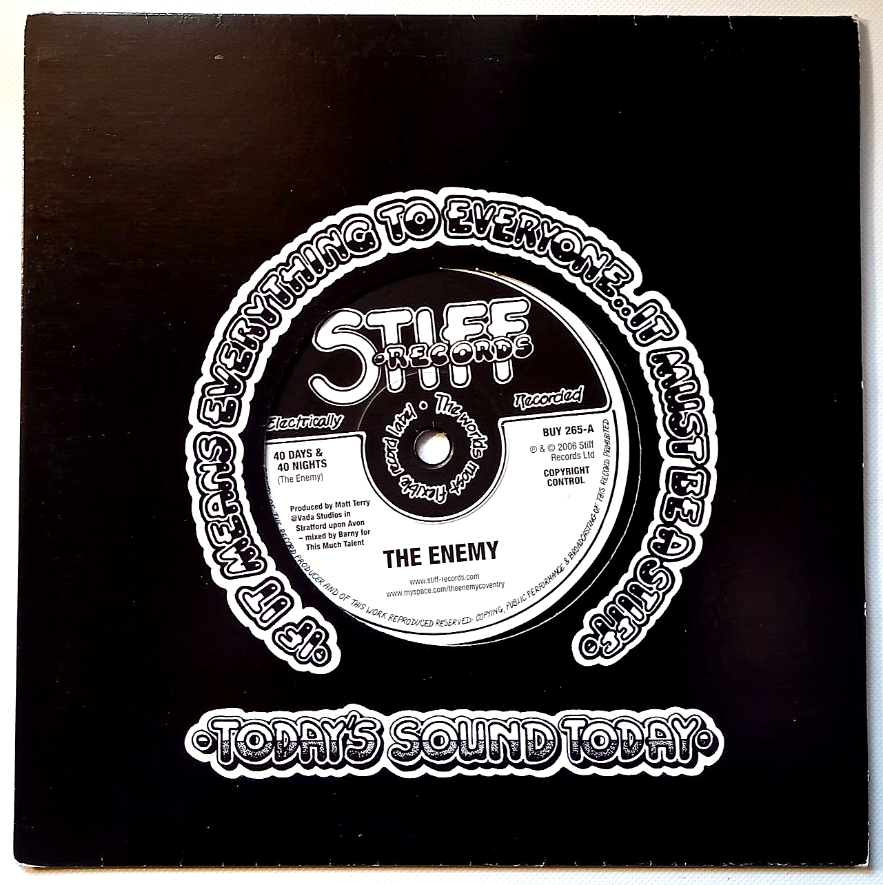 The Enemy - 40 Days & 40 Nights Vinyl 7"" Single Limited Edition