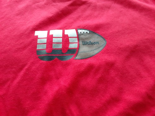 Wilson Boys T-Shirt Red Football Short Sleeve XL New - Picture 3 of 12