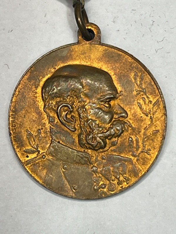1898 Austria Franz Joseph I Golden Jubilee Medal Original Ribbon Vienna Bronze