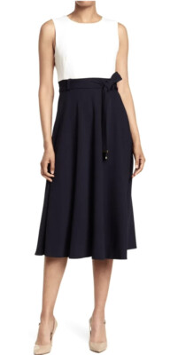 green emerald velvet dress Calvin Klein Women's Sleeveless A-line Belted Midi Dress, Meadow, 12 at  Amazon Women's Clothing store