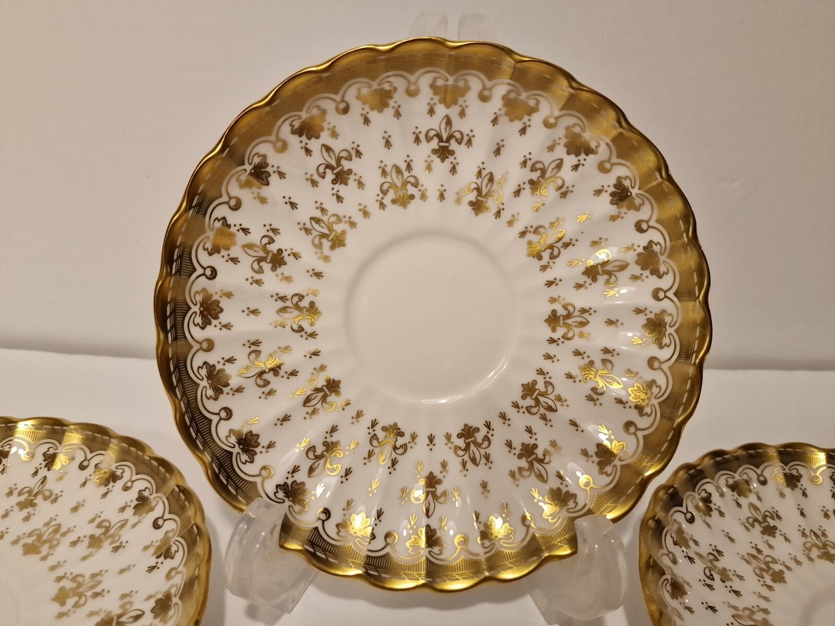 Spode ヨークミンスター皿 アンティークロイヤル　イギリス 442/1122 Spode England Fleur de Lys Gold 4 Piece, Gold (Plate) SAUCER