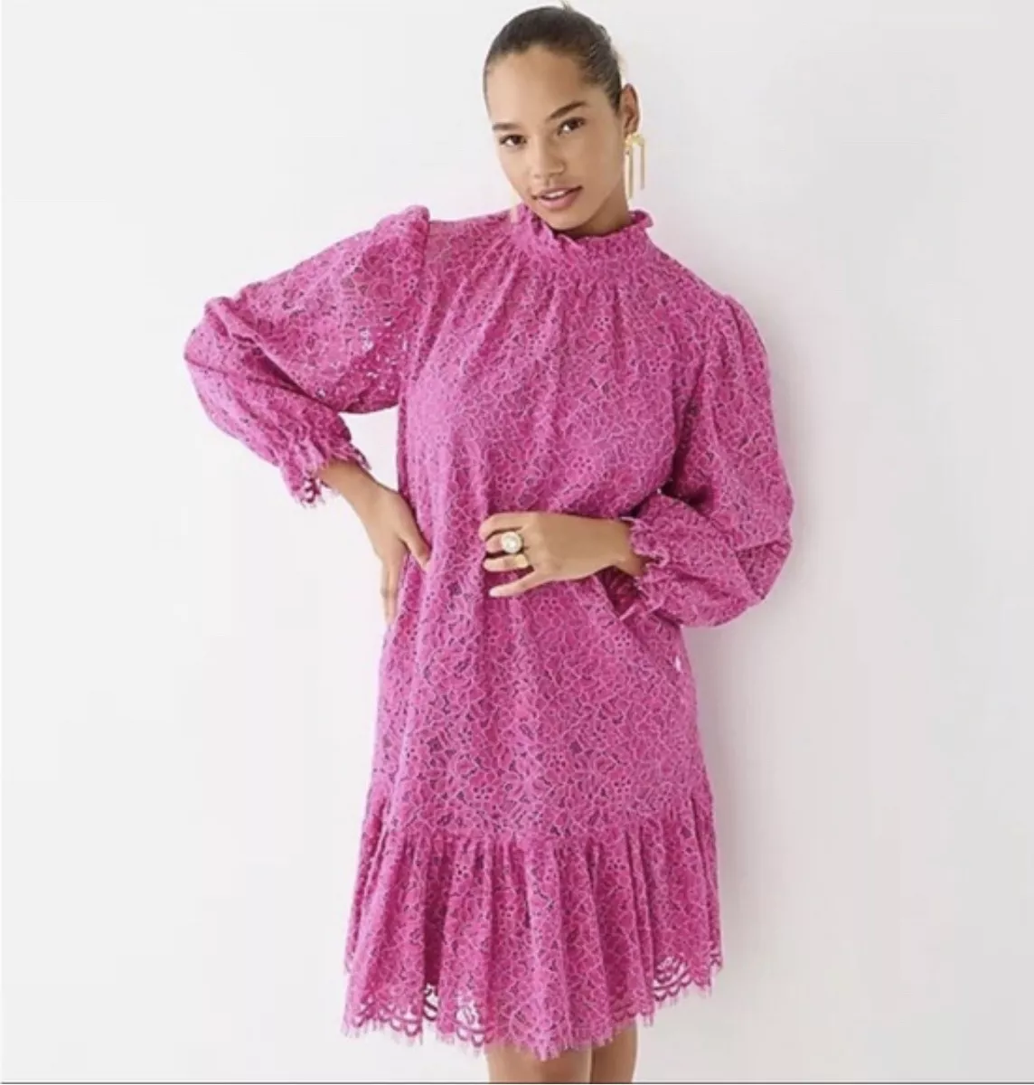 J crew pink lace clearance dress