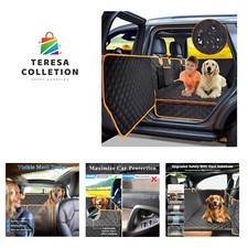 Dog Car Seat Cover for Back Seat, Hard Bottom Car Seat Cover for Dogs with Do...