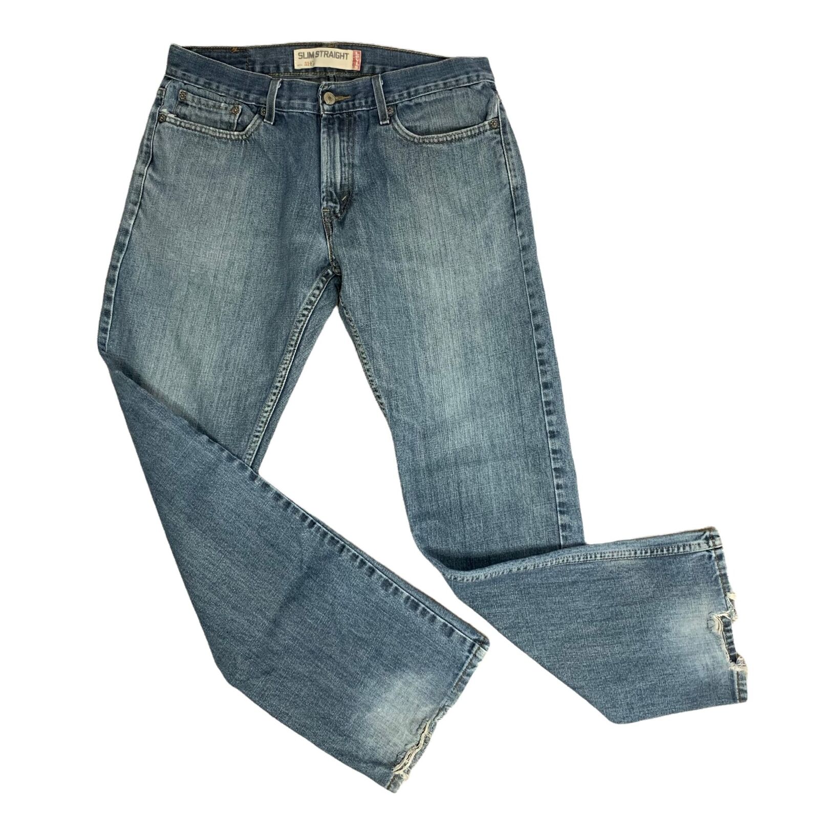 Mens Levis 514 Denim Jeans 33 x 32 Med Wash Slim Fit Straight Leg 5 Pockets  | eBay